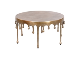 Mesa de Centro em Alumínio Dourado Antigo, 75x75x40cm ALEXANDRA HOUSE LIVING