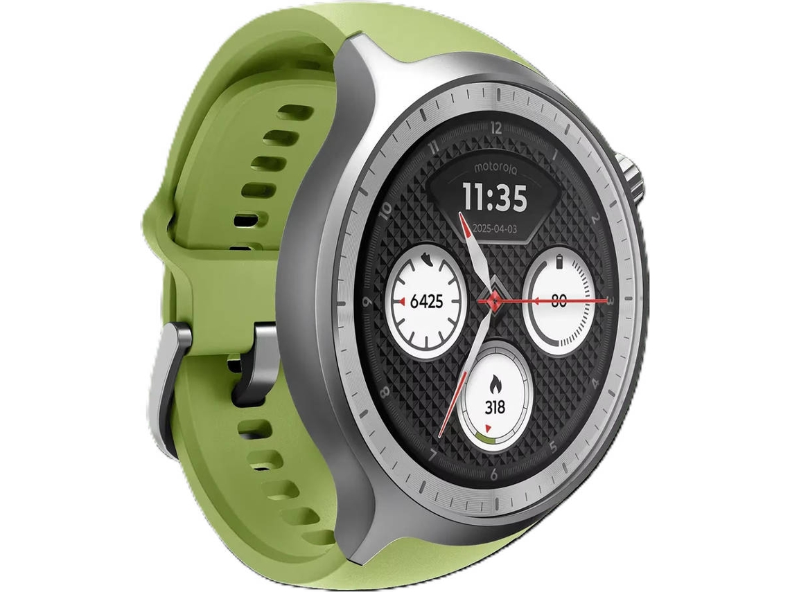 Relógio Desportivo MOTOROLA Moto Watch (Até 13 dias de Autonomia- Stainless Steel + Herbal Garden)