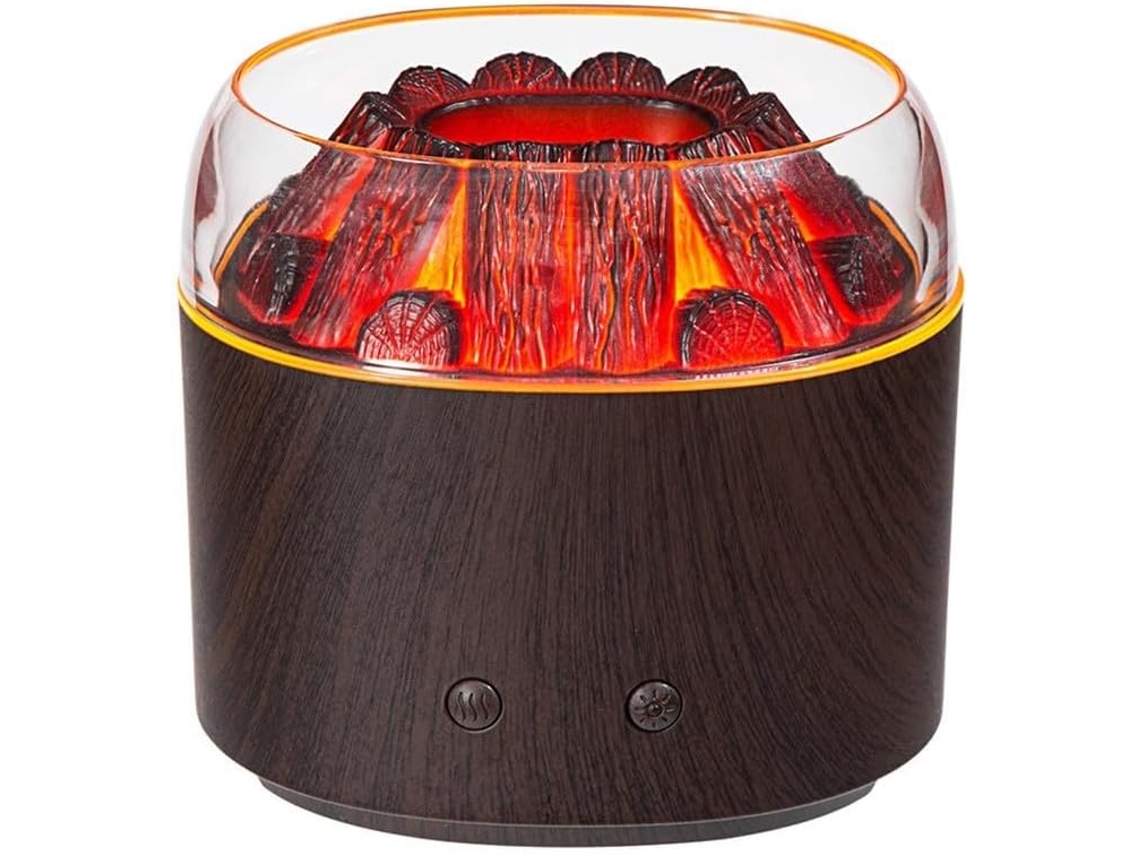 Difusor De Aromas 2 Em 1 Com Chama, Mini Umidificador Aromaterapia Carvão Ativado