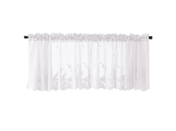 Laxiscreed Cortina Para Cozinha Com Vara Pequena, Leve E Branquinha 130x41 Cm