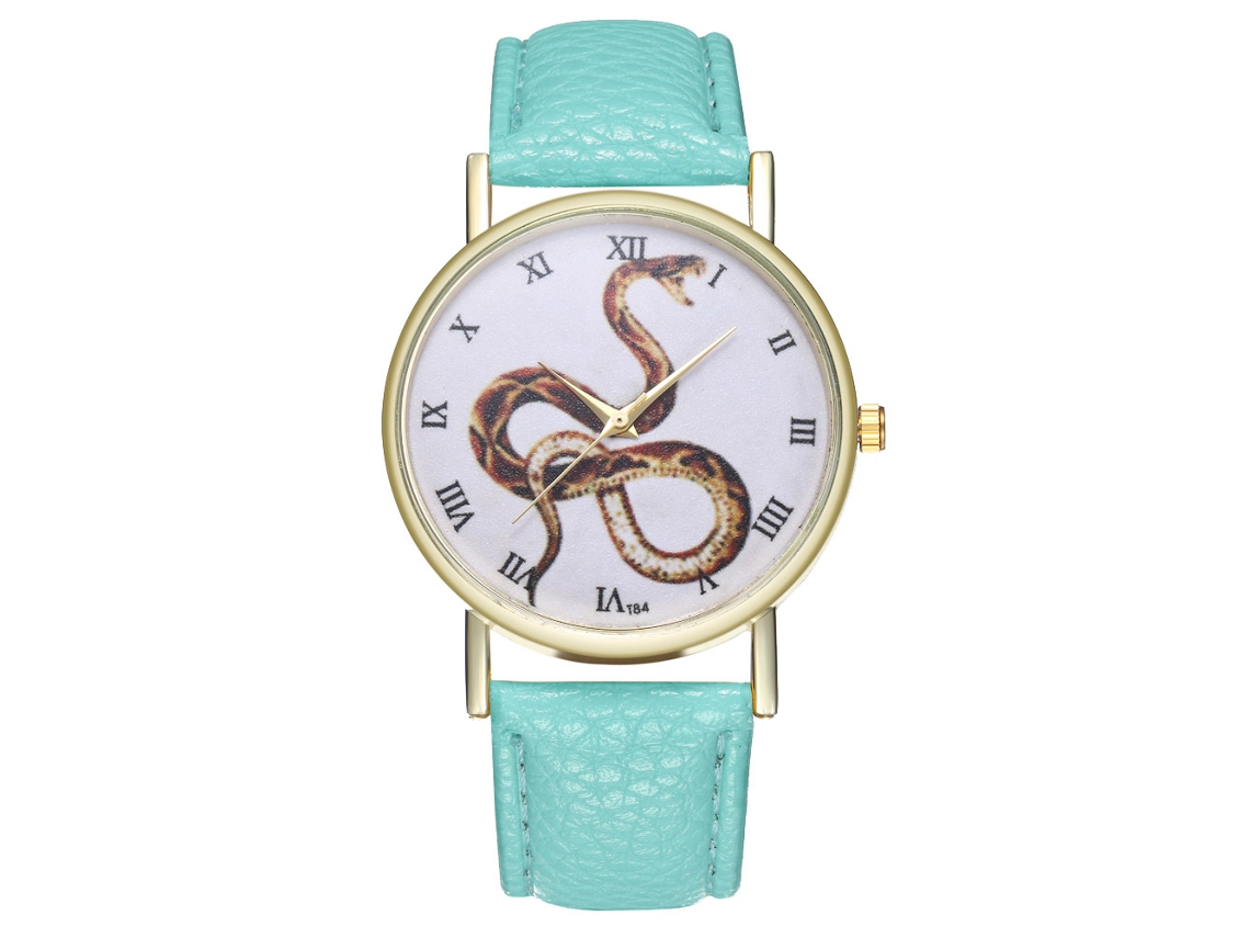 Reloj De Muñeca Analógico De Cuarzo Con Diseño De Animales Moda Dial Redondo (menta)