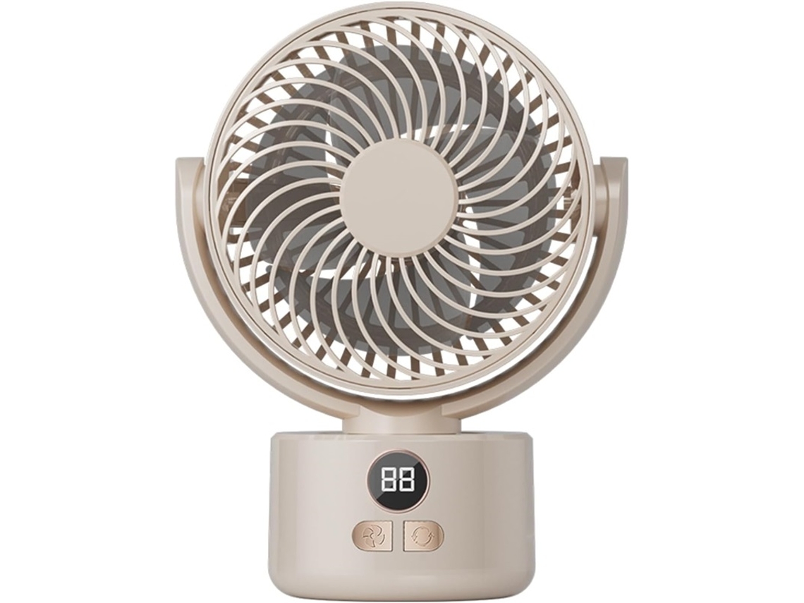 Ventilador Circulação Usb Branco Visor Digital P/ Camping