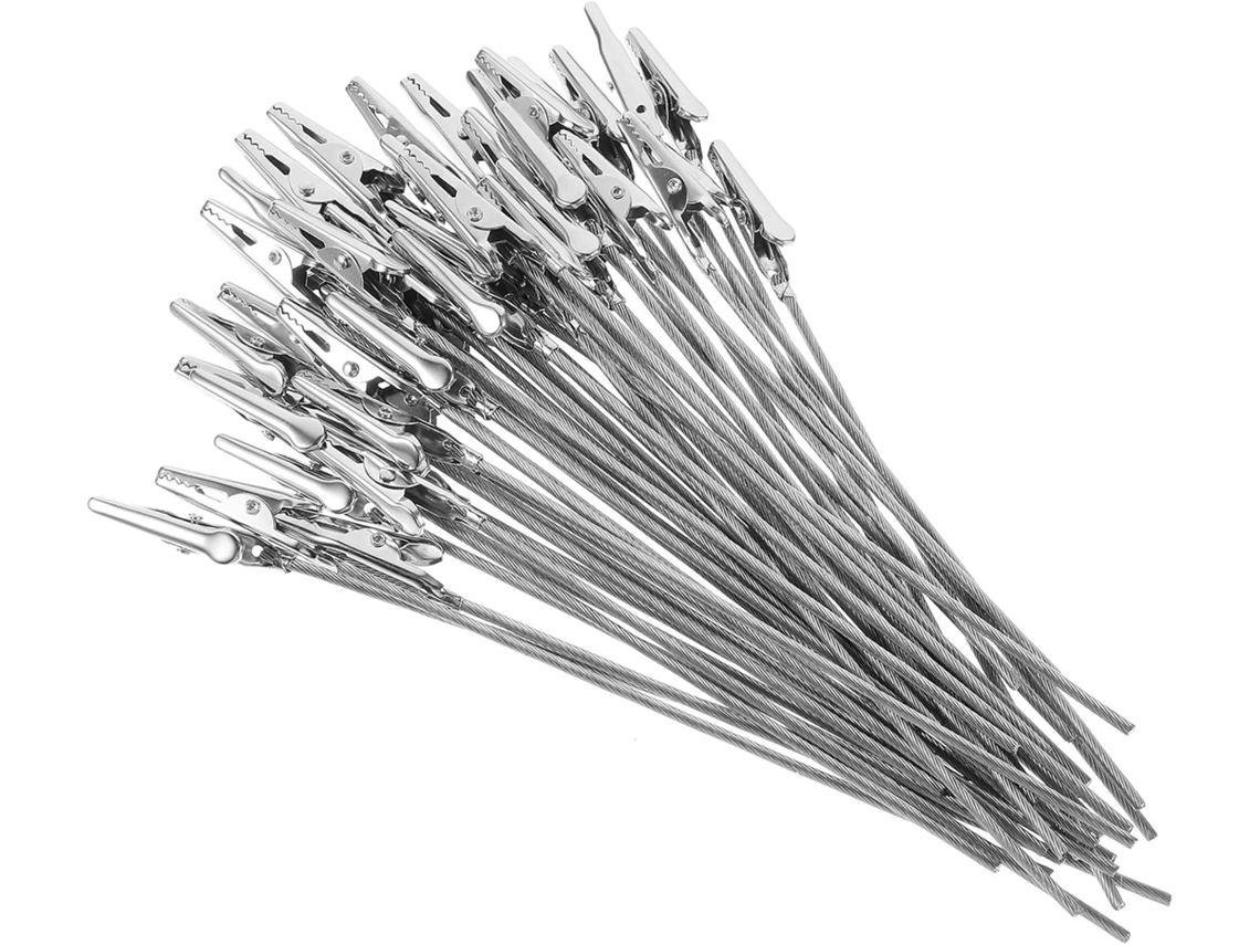 50 Pinos de Mesa Jacaré em Aço Inoxidável, Duráveis e Práticos, Pacote com 50 Unidades, Cor Prata, Ideais