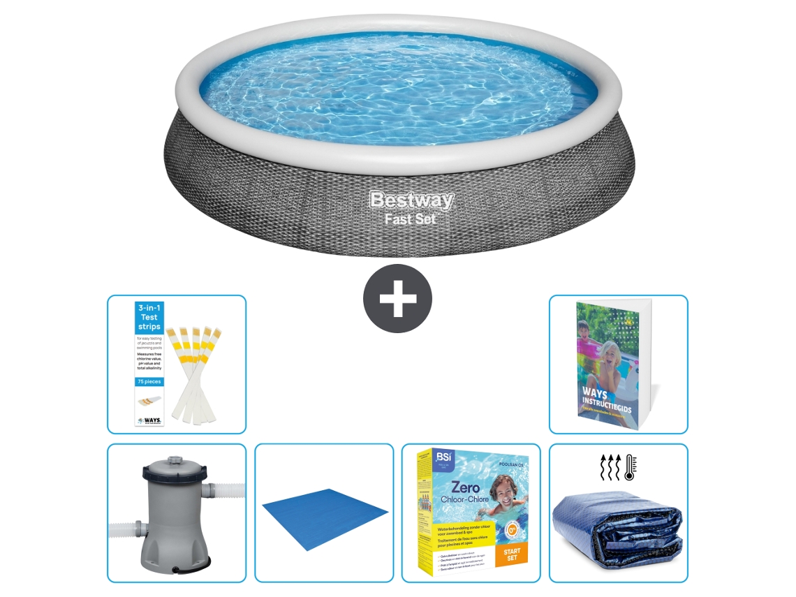 Piscina Bestway Fast Set Redonda 396x84 Cm 5 peças S245 BESTWAY