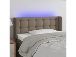 Vidaxl Cabeceira Cama Luzes Led Tecido 83x16x78/88cm Cinza-acastanhado