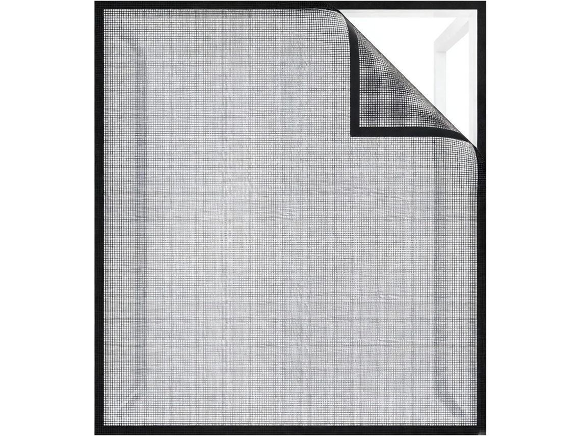 Mosquiteiro Para Janelas 100x 130cm, Adesivo, Preto