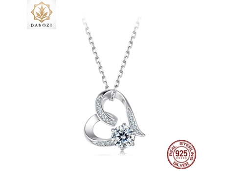 Amor Eterno Moissanita Colar De Prata Esterlina 45cm Dabozi