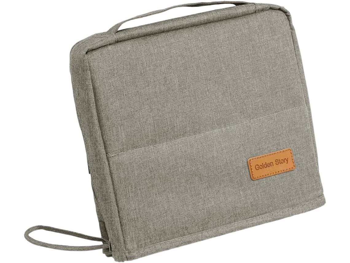 Maquiagem Necessaire com suporte, armazenamento portátil de grande capacidade com altura.