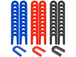 Stelringen 60 Stuks - U-vormige Afstandhouders - Auto Lift Shim - Kunststof - Nivelleringsshims - 4,9 X 3,3 Cm - Zwart/rood/blauw