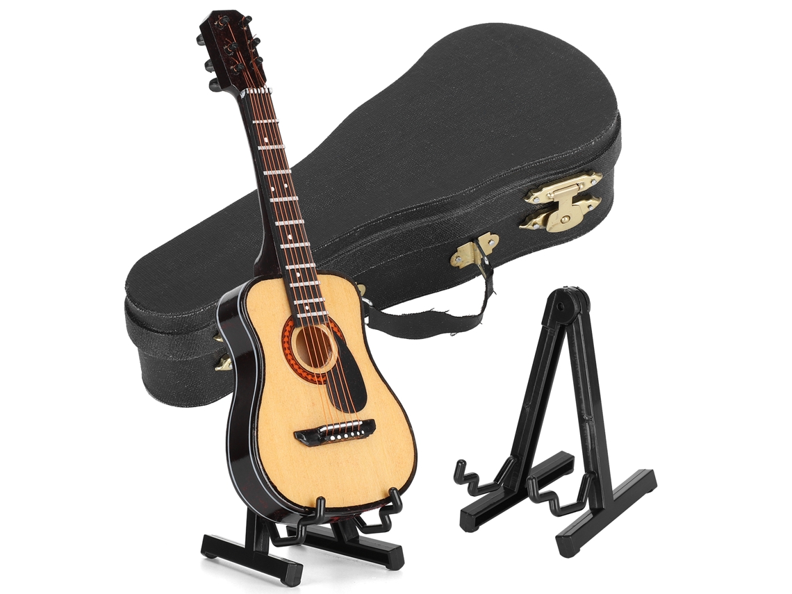 Miniatura de Guitarra Decorativa Preta 15cm
