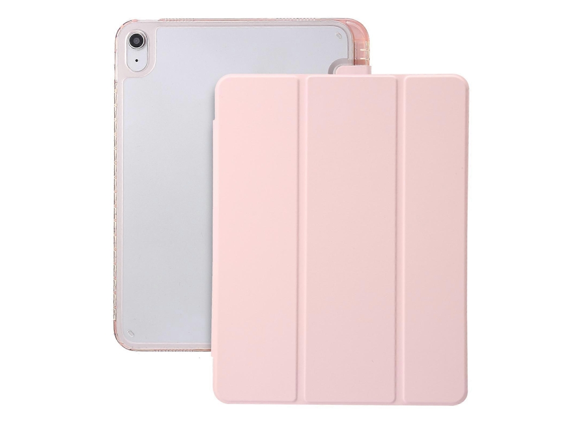 Capa para tablet Webake de acrílico transparente e couro com 3 dobras