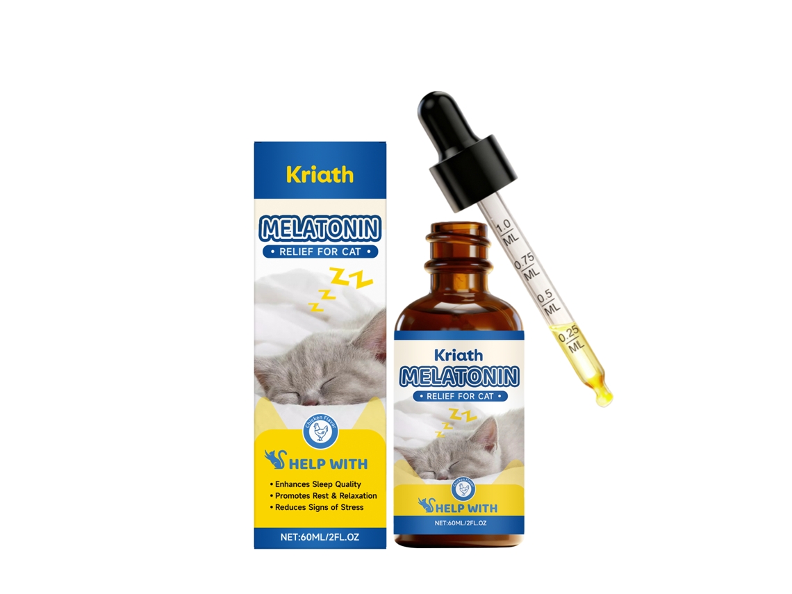 Gotas de Melatonina para Gatos Auxílio Sono Natural