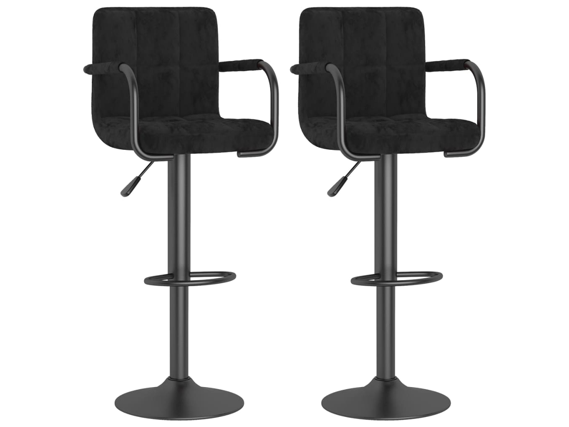 Bar Stool, Bar Stools Vidaxl Preto Veludo (n/a)