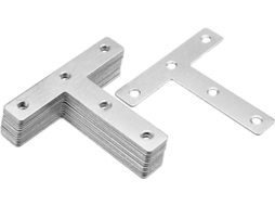 Placa de Reparação T, 80x80mm, Aço Inoxidável 304, com 5 Orifícios, Pacote de 15 | S/MARCA
