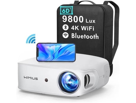 Projetor 5g Wifi Bluetooth Full Hd 1080p, 9800 Lumens Wimius 4k Projetor Suportado Correção Keystone Automática 6d Com 4 Sss