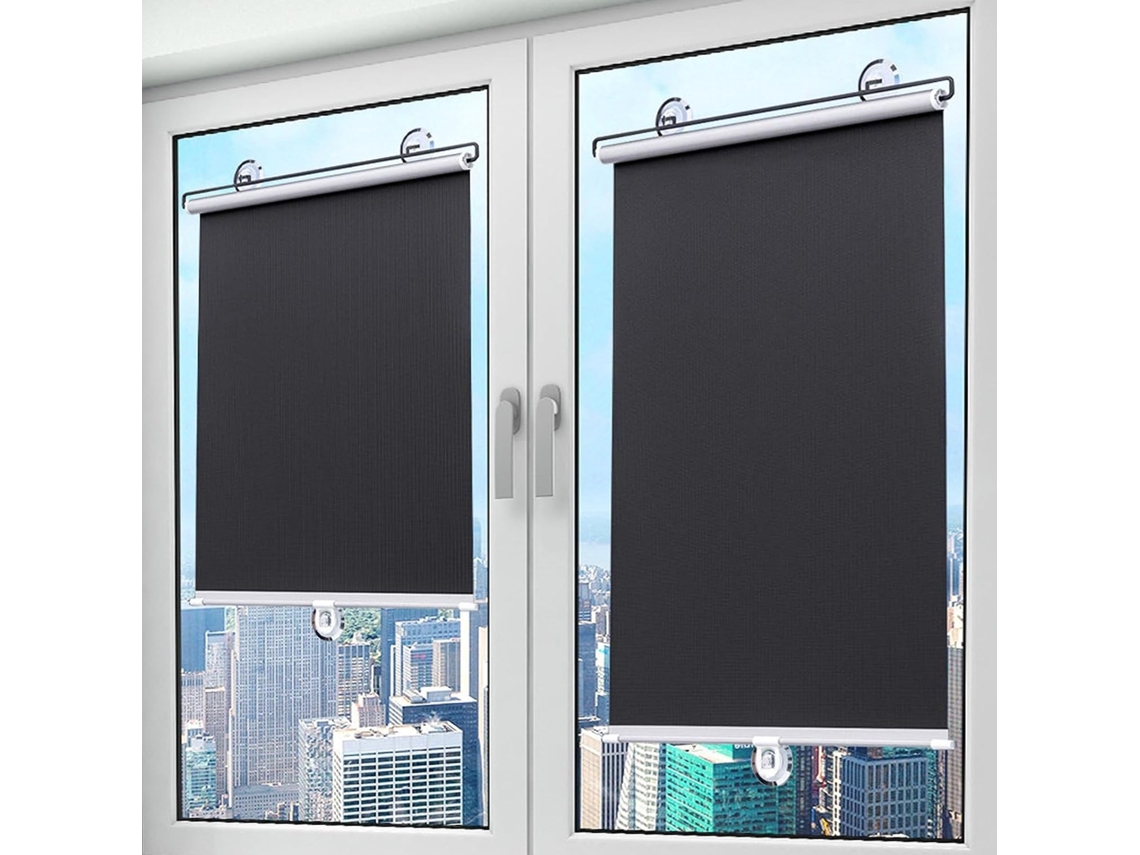 Cortina Blackout Sem Furos, Com Ventosa, 30x60 60x150cm 80x200cm, Cortina De Rolo, 99% Opaca, Térmica