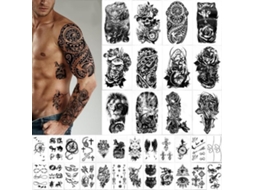 Tatuagens Temporárias 36 Folhas - Falsas Tatuagens Do Corpo - Adesivos Para Adultos - Tatuagens Pretas - Apropriados Para Festas - Duráveis E Impermeá