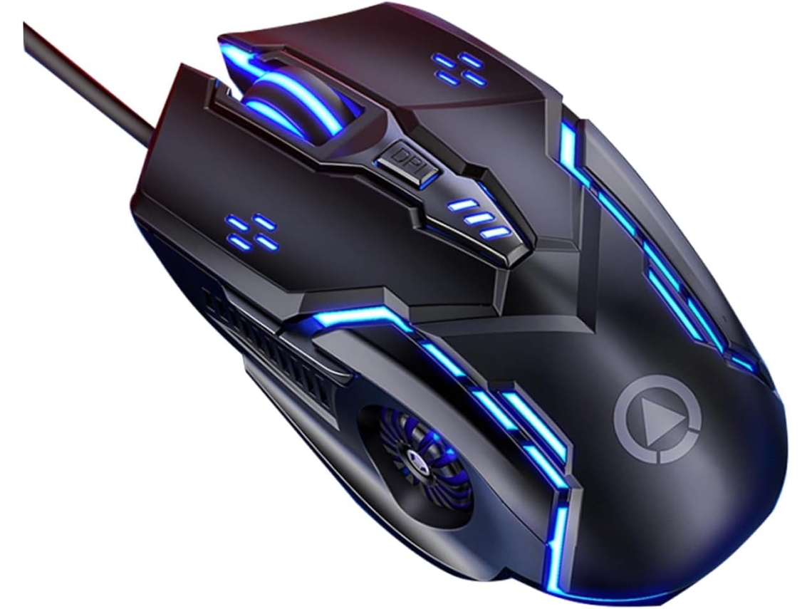 Mouse Gamer Com Fio, Silencioso, 6 Botões, Rgb, Preto, Ergonômico, Precisão
