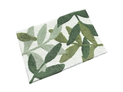 2026 felpudo de Baño Microfibra Hoja Verde Absorbente Antideslizante para Baño Entrada 50x80cm