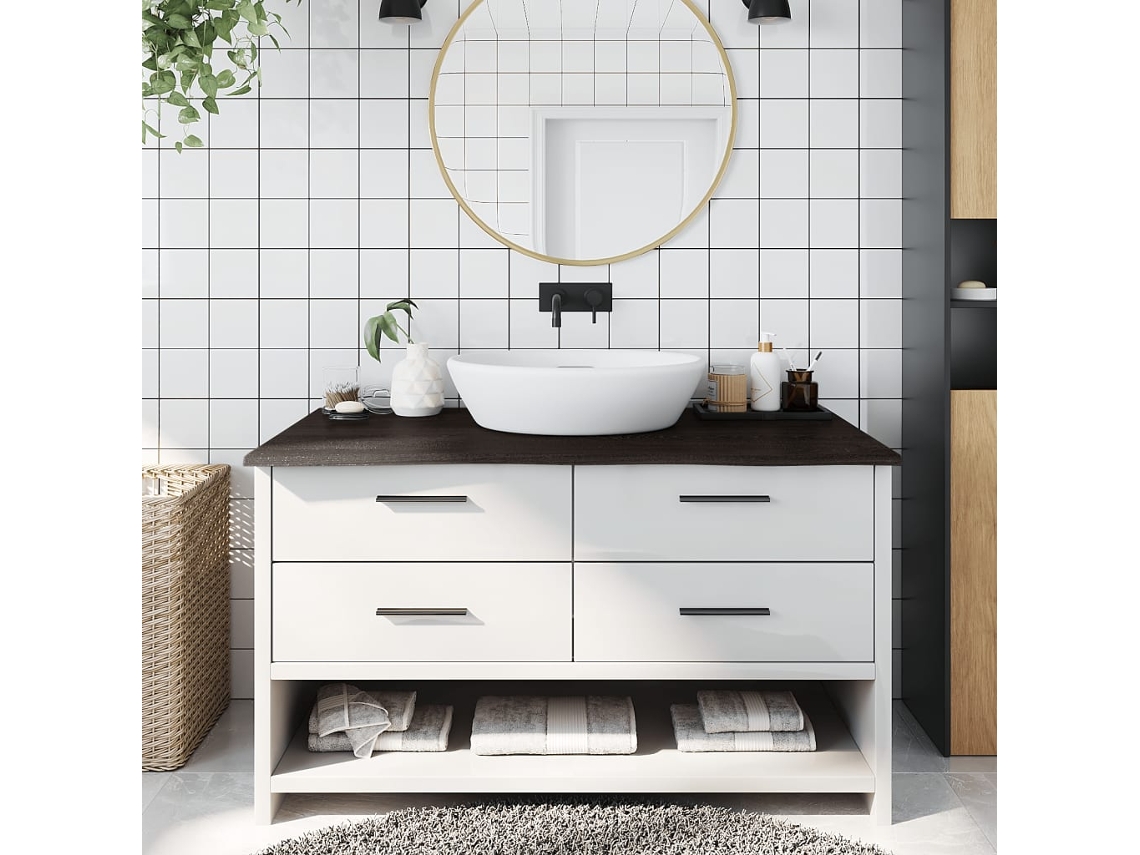 Vidaxl Bancada P/ Wc 100x60x2 Cm Madeira Tratada Castanho-escuro