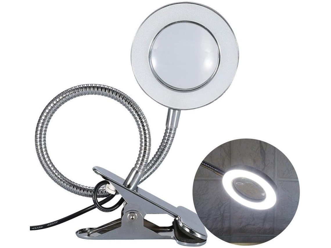 Luminária De Aprimoramento Tatuagem Com Lâmpada Led Usb, Lupa De Luz Fria 2, 5x, Braçadeira De Tubo Metal, Braço