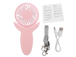 Ventilador Portátil Recarregável Via Usb, Mini Ventilador Rosa.