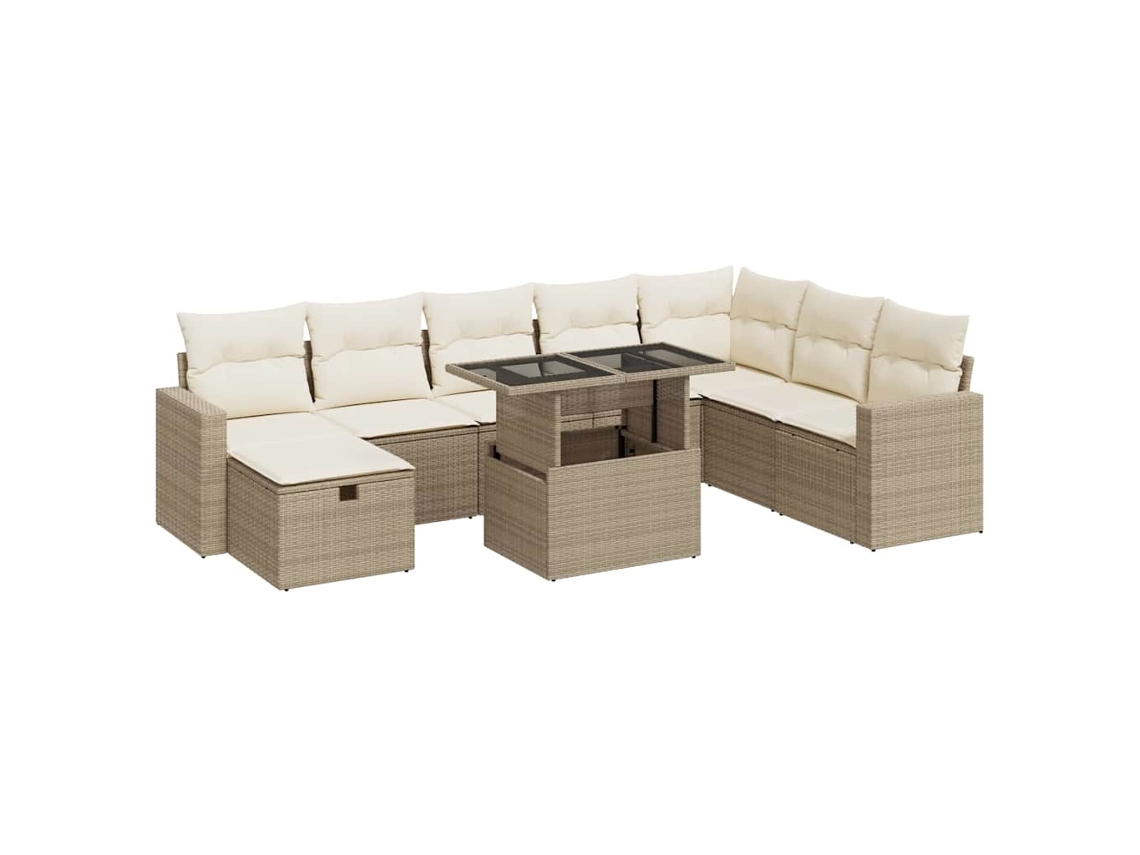 Garden Sofa Set, Garden Sofa Sets Vidaxl Bege Rattan / Vime (n/a)