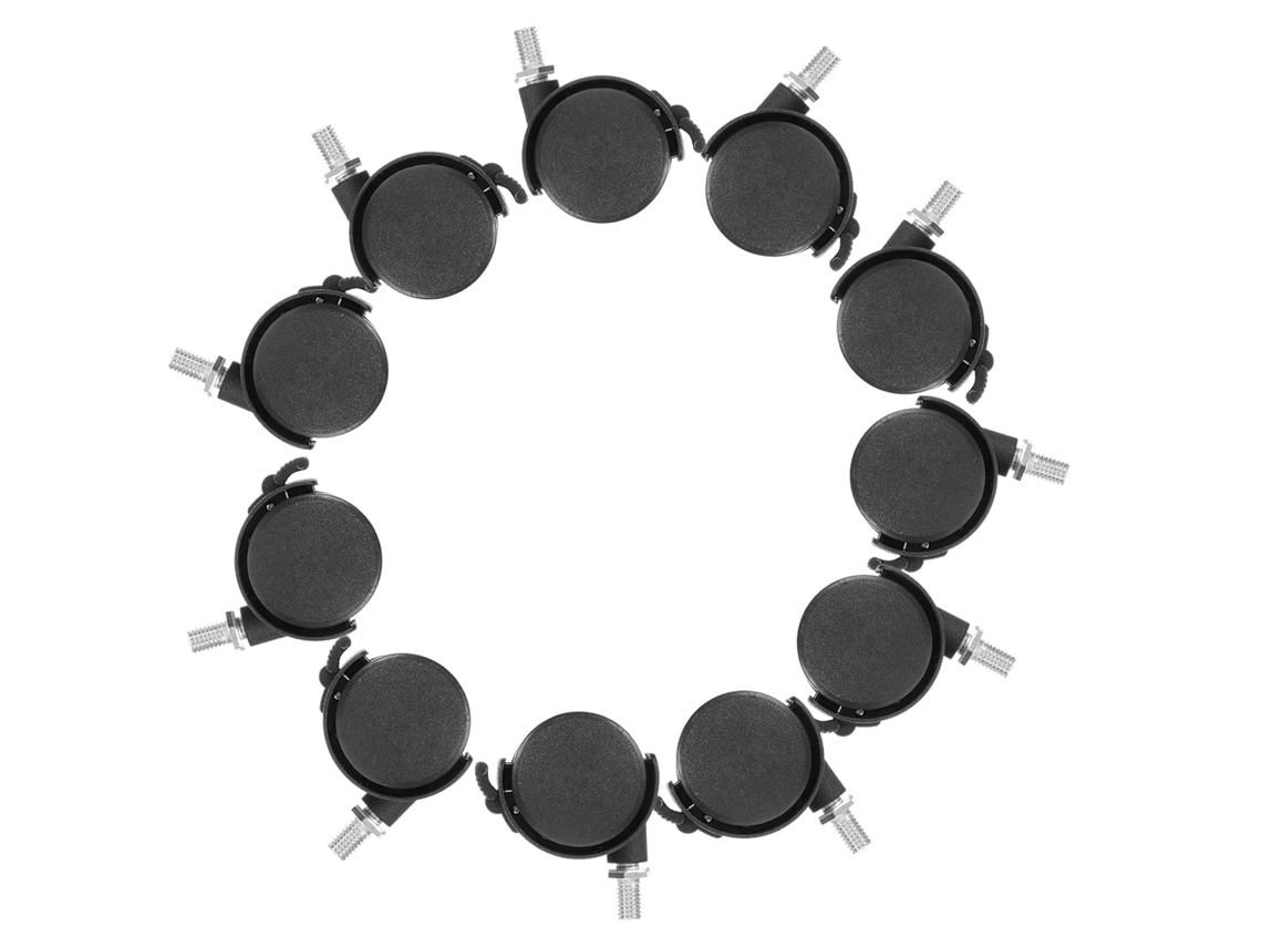 Conjunto De 10 Rodízios De Nylon De 1,5 Polegadas Para Escritório