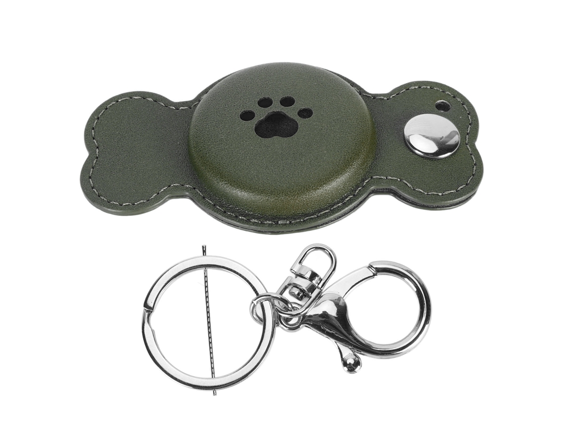 Mali capa Protetora Anti perda para Airtag Finder Case Pu Metal Verde Multifuncional