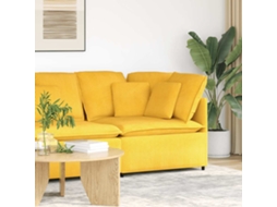 Vidaxl Módulo De Canto Para Sofá Modular Com Almofadas, Amarelo Claro, 100 Cm