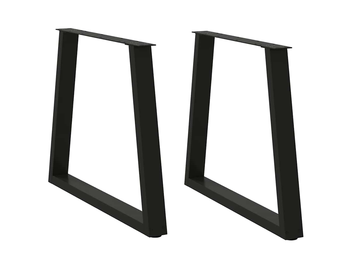 Vidaxl Pernas Para Mesa De Jantar Em V, 2 Peças, Pretas, 70x(72-73,3) Cm, Aço