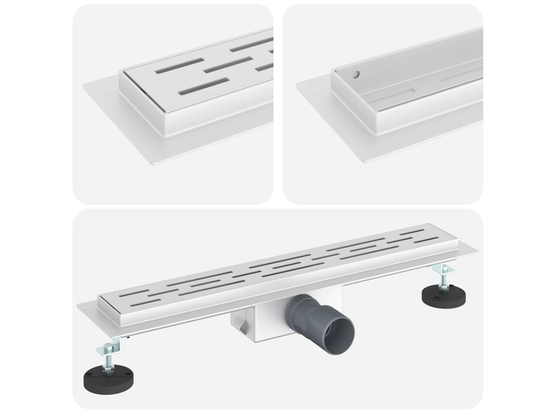 Maison Exclusive - Dreno De Chuveiro Com Design De Linha Prateado 60 Cm
