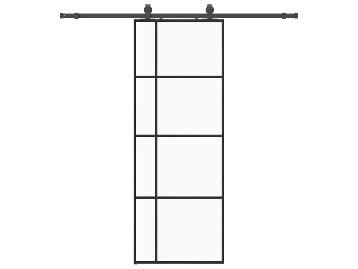 Sliding Door, Sliding Doors Vidaxl Preto Vidro (76 X 205 Cm (200 Cm Sliding Rail))