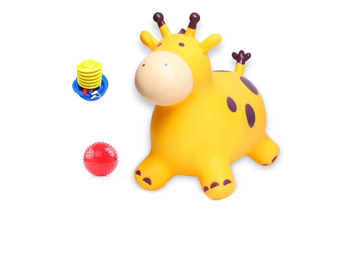 Walshlxq caballo Hinchable Saltarín para Niños, Juguete de Animal Montable Con Buena Elasticidad, Color Amarillo, para El Hogar