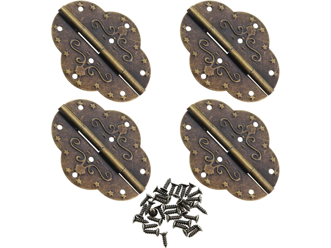 Conjunto De 4 Dobradiças Decorativas Metal Em Formato Borboleta,