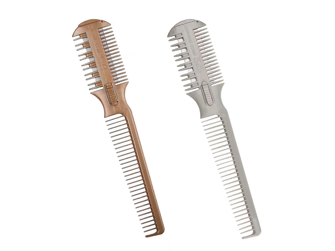 2 Peças Pente De Corte De Cabelo De Dupla Face Com Lâmina Db Brilvibera