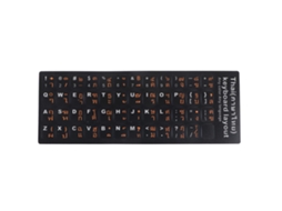 Adesivos De Teclado Tailandês 15.6 Polegadas Pvc Resistente Ao Desgaste Textura Escovada Para Notebook Com Letras Laranja Em Preto
