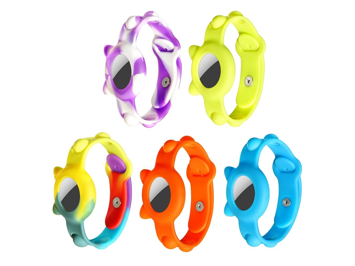 Pulseira de Borracha de Silicone EOOCOO (adequada para Rastreador Apple Airtag, Proteção Anti perda para Crianças)