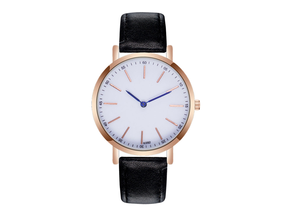 Relógio de Pulso Masculino de Quartzo com Pulseira de Couro Pu Estilo Moderno e Simples