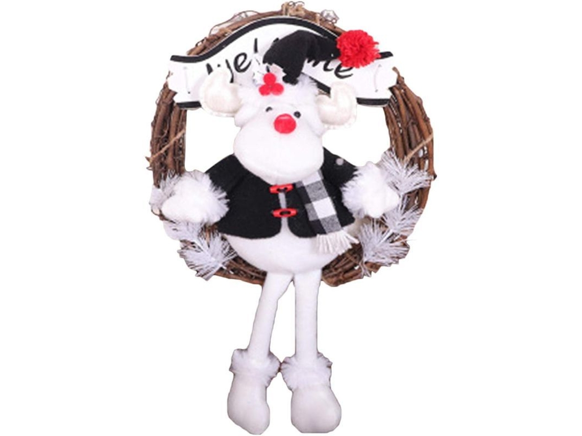 Guirnalda De Navidad De 35 Cm, Rattan Decorativa Colgante Para Puerta, Ideal Para Fiestas Y Decoración Hogar