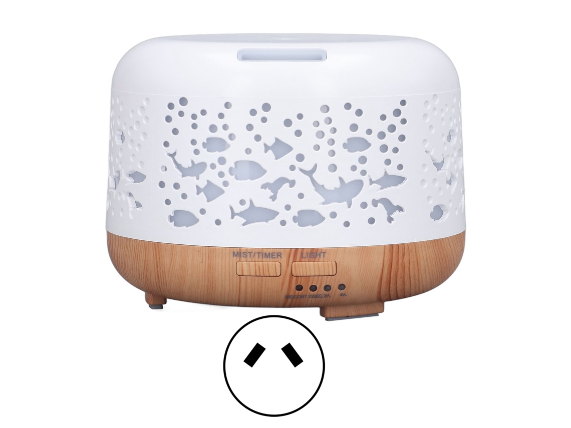 Mini umidificador portátil silencioso de 300 ml com luz noturna colorida para casa, 100-240 V
