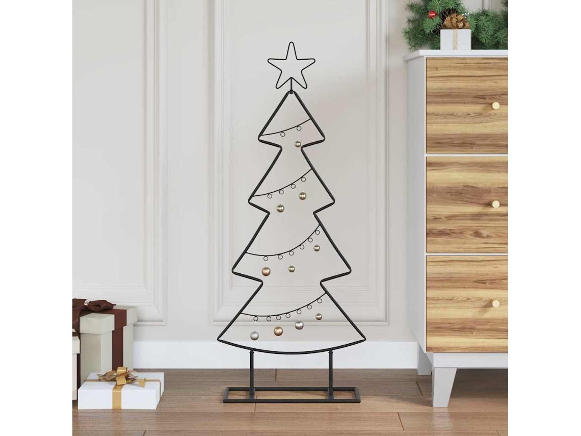 Vidaxl Árvore De Natal De Metal Preto 90,5 Cm Aço