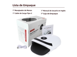 Massageador Elétrico de Mãos, Três Modos: Compressão por Airbag, Vibração e Terapia de Calor. MDUG (branco B)