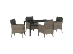 Maison Exclusive - Conjunto De Jantar Para Jardim 5 Pcs Cinzeto Vime Pe