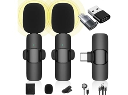 Microfone de lapela sem fio Para iPhone/iPad/telefone Android/laptop