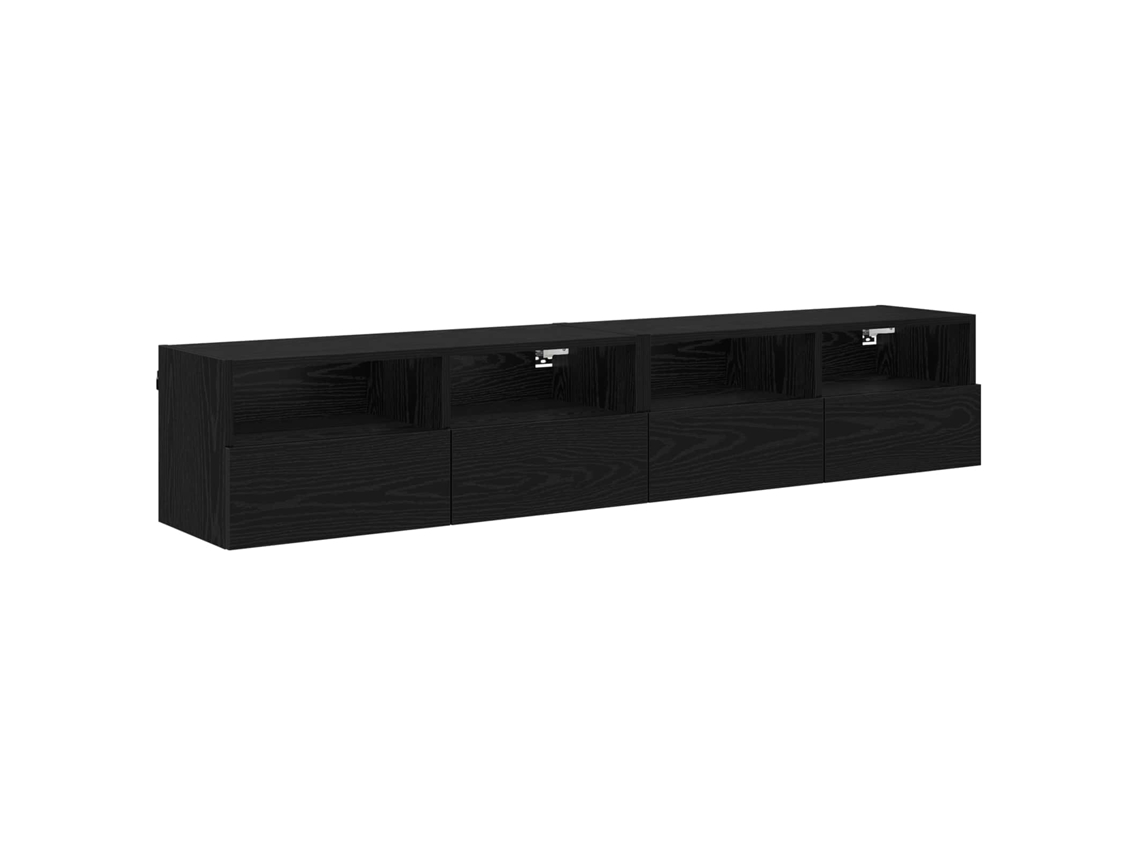 Conjunto 2 Gabinete De Armazenamento De Parede Vidaxl Preto Derivados De Madeira (80 X 30 X 30 Cm)