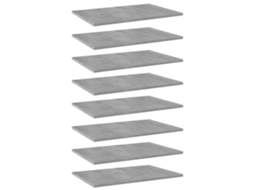 Vidaxl Prateleiras Para Estante 8 Pcs 60x40x1,5cm Contraplacado Cinza