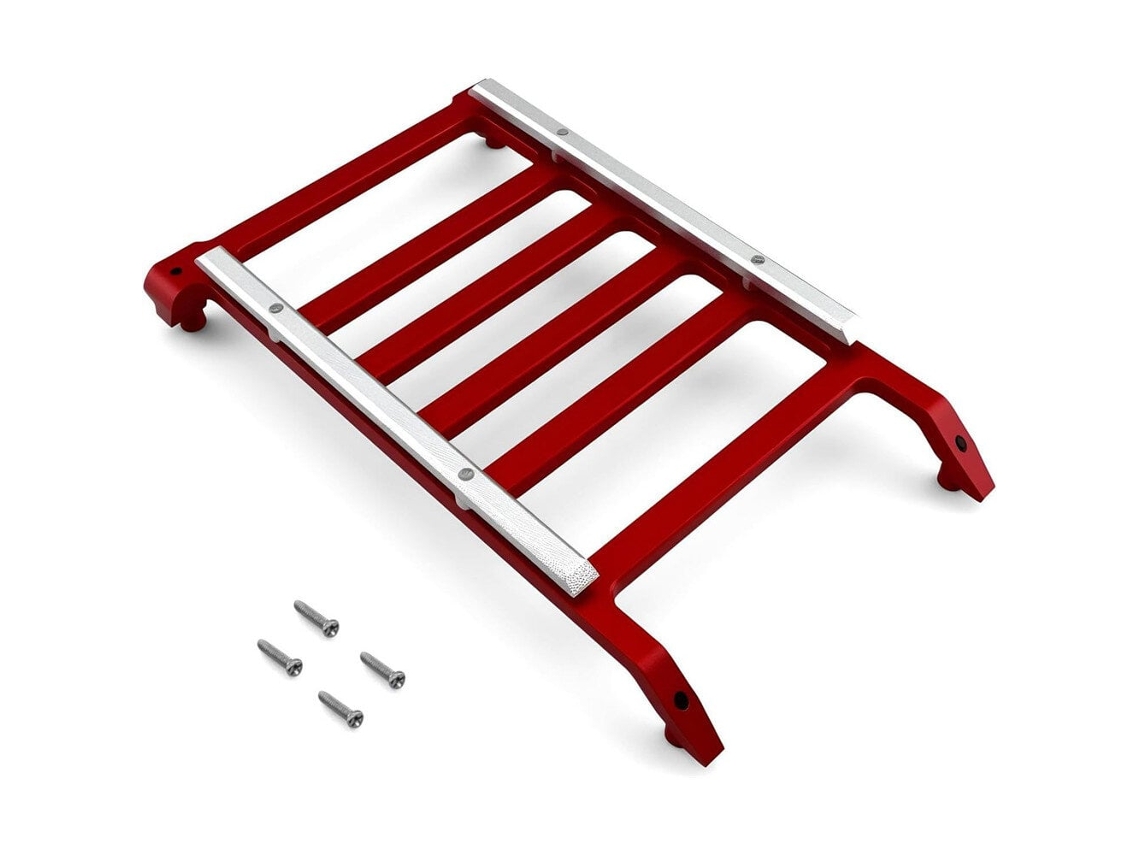 Bagageiro Teto Vermelho Modelos Carros Rc Simulação Bagageiro Teto Alumínio Peças Decoração Capô Veículos Axial Scx30 1/30 Off road Truck MDUG