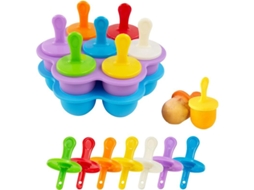 2026 2 Moldes de Silicona para Sorvete com 7 Cavidades e Palitos Plásticos Coloridos para Diy Paletas Cdh
