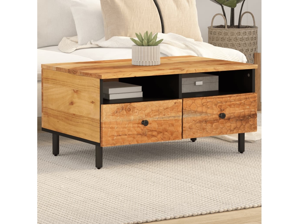 Vidaxl Mesa De Centro 80x54x40 Cm Madeira De Acácia Maciça